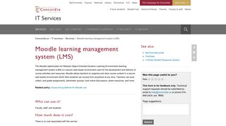 Moodle learning management system (LMS) - Concordia University