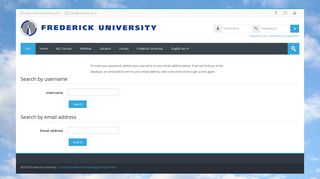 Forgotten password - Log in - Frederick University
