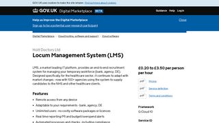 Locum Management System (LMS) - Digital Marketplace