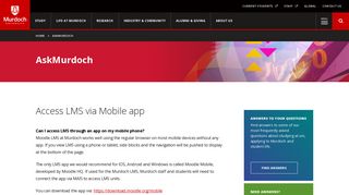 AskMurdoch | Access LMS via Mobile app