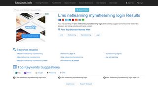 Lms netlearning mynetlearning login Results For Websites Listing