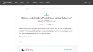 Can anyone tell me how Power School works with ... | Canvas LMS ...