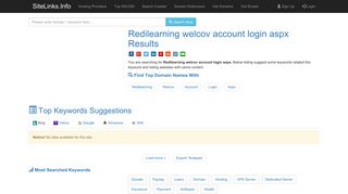 Redilearning welcov account login aspx Results For Websites Listing