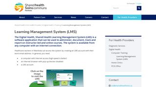Learning Management System (LMS) - Manitoba eHealth