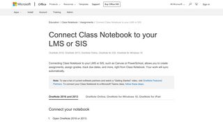 Connect Class Notebook to your LMS or SIS - Office Support