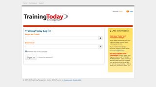 TrainingToday Log-In