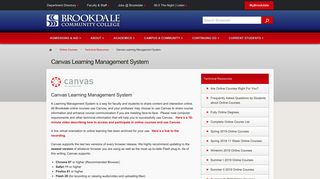 Learning Management System Canvas - Brookdale Community College