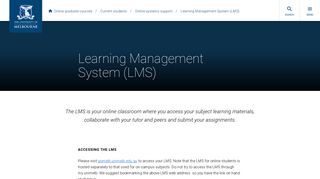 Learning Management System (LMS) - Online graduate courses