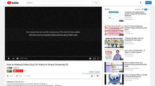 How to Attempt Online Quiz On Vulms In Virtual University VU - YouTube