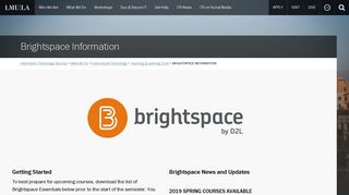 Brightspace Information - Loyola Marymount University