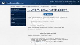 Patient Portal - Lincoln Memorial University