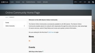 LMU - Online Community Home Page - iModules