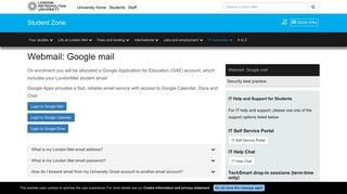 Webmail: Google mail - Student Zone
