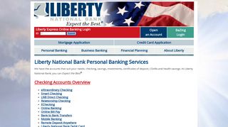 Liberty National Bank ---- Personal Banking Services