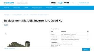 Replacement Kit, LNB, Inverto, Lin, Quad KU / Cobham-sync