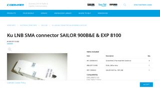 Ku LNB SMA connector SAILOR 900B&E & EXP 8100 / Cobham-sync