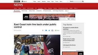 East Coast train line back under public control - BBC News