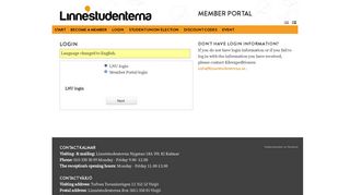 Member Portal - Login - Linnéstudenterna