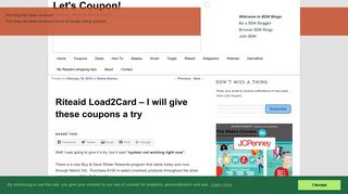 Riteaid Load2Card – I will give these coupons a try – Let's Coupon ...