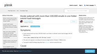 Horde webmail with more than 100.000 emails in one folder cannot ...