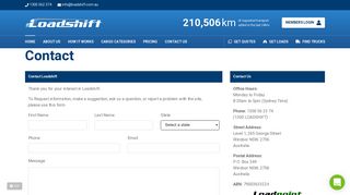 Contact Details for Loadshift | Australia's Transport Marketplace