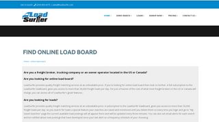 Find online load board with the LoadSurfer freight matching US ...