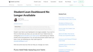 Student Loan Dashboard No Longer Available | Student Loan Hero