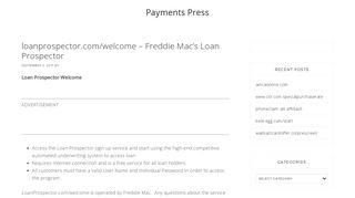 loanprospector.com/welcome - Freddie Mac's Loan Prospector ...