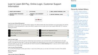 Loan to Learn Bill Pay, Online Login, Customer Support Information