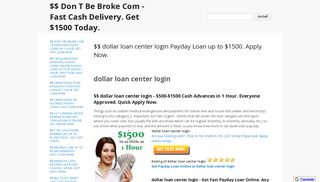 $$ dollar loan center login Payday Loan up to $1500. Apply Now ...
