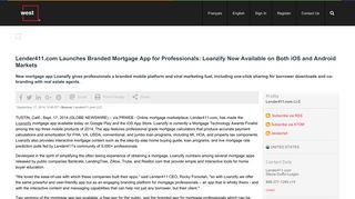 Lender411.com Launches Branded Mortgage App for Professionals ...