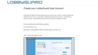 Create your LobbyGuard User Account – LobbyGuard