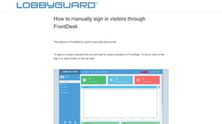 How to manually sign in visitors through FrontDesk – LobbyGuard