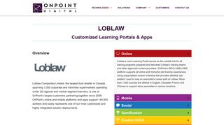 Loblaw Customized Learning Portals & Apps - OnPoint Digital