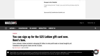 You can sign up for the $25 Loblaw gift card now. Here's how ...