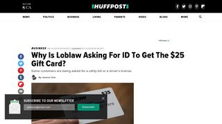 Why Is Loblaw Asking For ID To Get The $25 Gift Card? | HuffPost ...