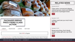 Packaged Bread Price Fixing Class Action - Strosberg Sasso Sutts LLP