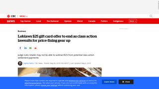 Loblaws $25 gift card offer to end as class action lawsuits for price ...