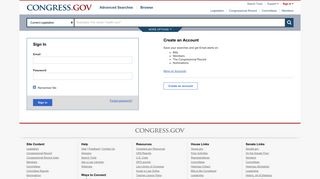 Sign in or Create Account | Congress.gov | Library of Congress