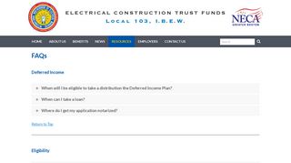 FAQs - I.B.E.W. Trust Funds 103