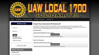 Forgot Your Login? - UAW Local 1700