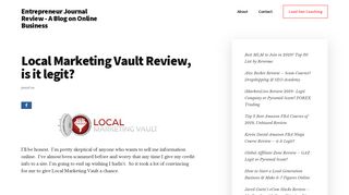 Local Marketing Vault Review, is it legit? - Entrepreneur Journal ...