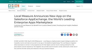 Local Measure Announces New App on the Salesforce AppExchange ...