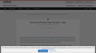 How to set Pentaho User Console - Login | Hitachi Vantara Community