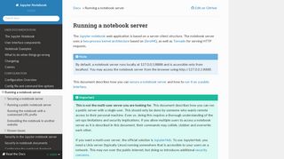 Running a notebook server — Jupyter Notebook 5.7.4 documentation