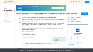 Howto connect to localhost:8888 from another device on the same ...