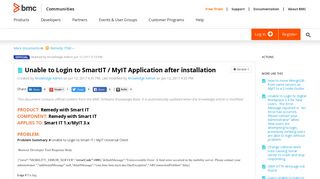 Unable to Login to SmartIT / MyIT Application a... | BMC Communities