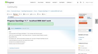 Progress OpenEdge 11.7 - localhost:9090 didn't work - Forum ...