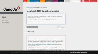 localhost:9090 is not connected - Denodo Community