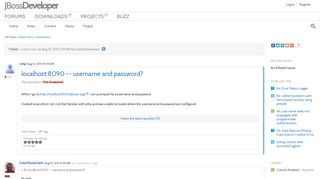 localhost:8090 -- username and password? |JBoss Developer